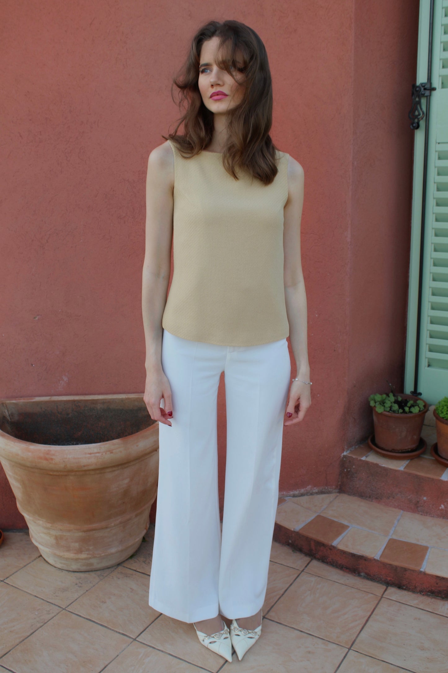 Laurel Top - VOLIÀ. volia atelier camel wool beige top. Exclusive pre-loved