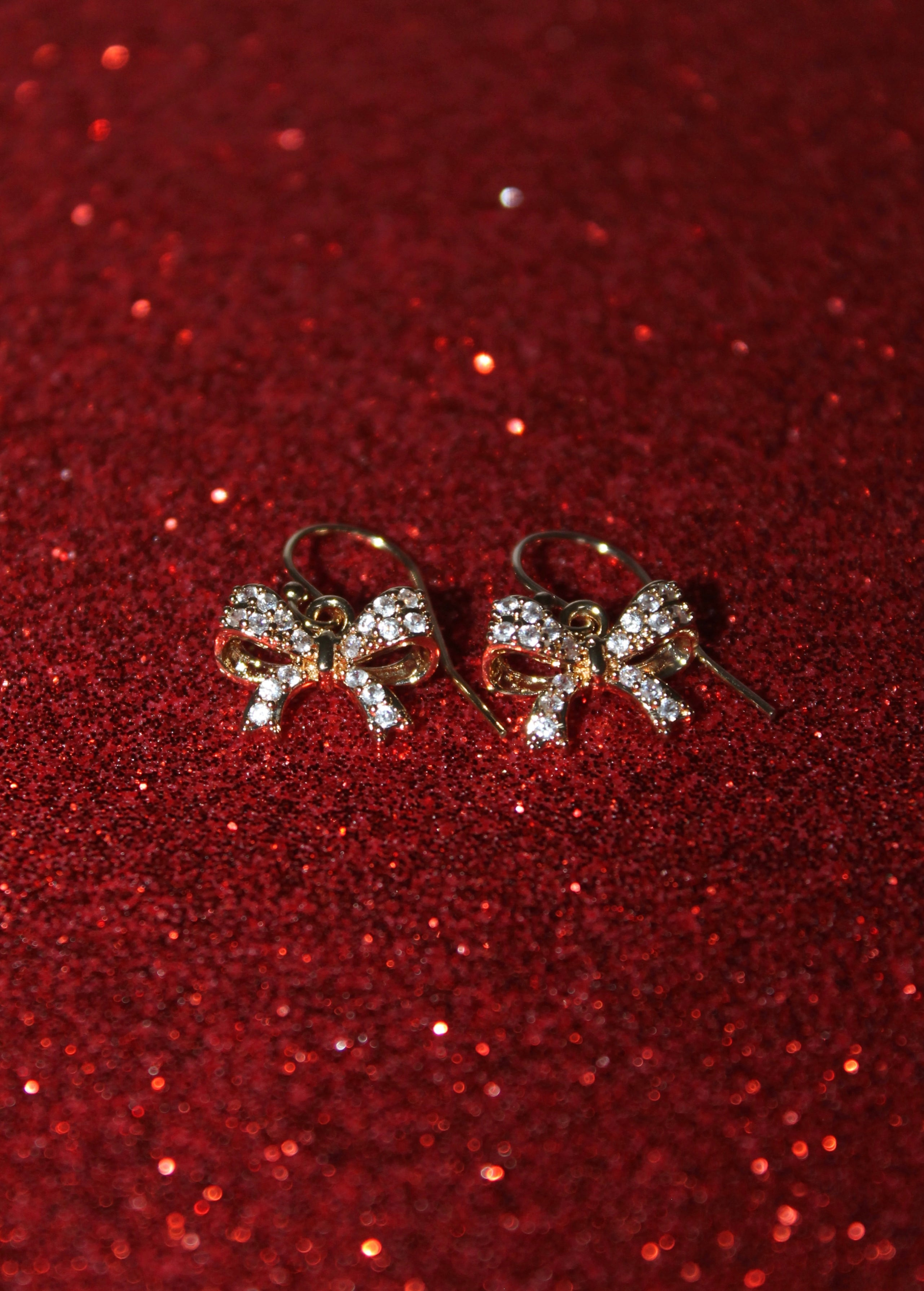 Zirconia Bow Earrings